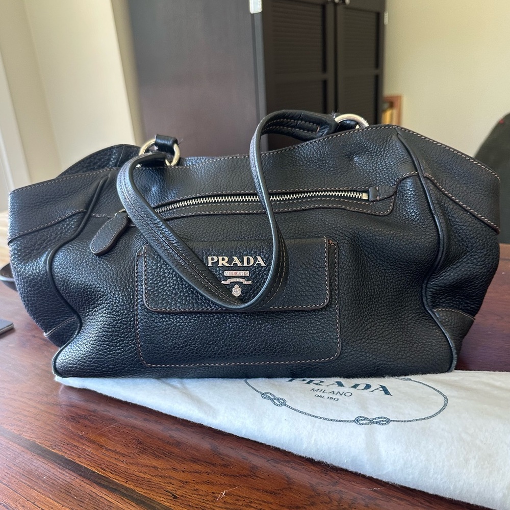 Prada - Black Leather Shoulder Bag